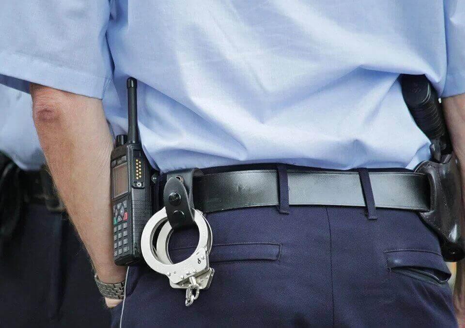 A police officer's back